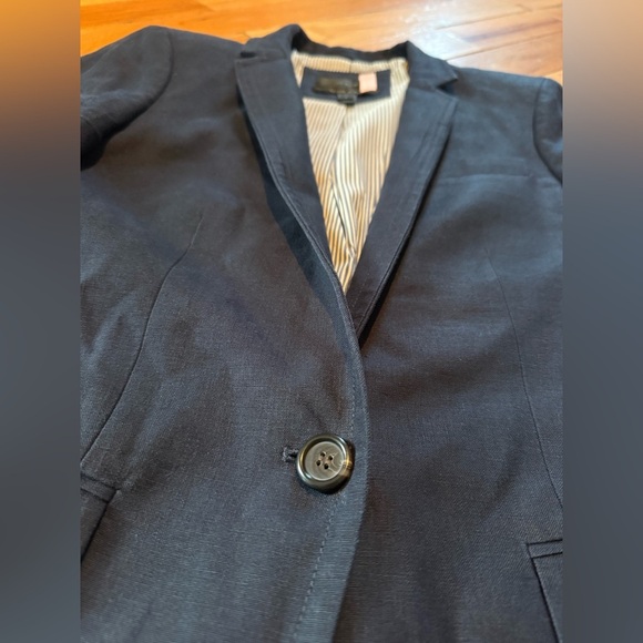 J Crew Solid Navy Blue 100% Linen Regent Blazer Suit Jacket Women’s Size 2 - Picture 9 of 16